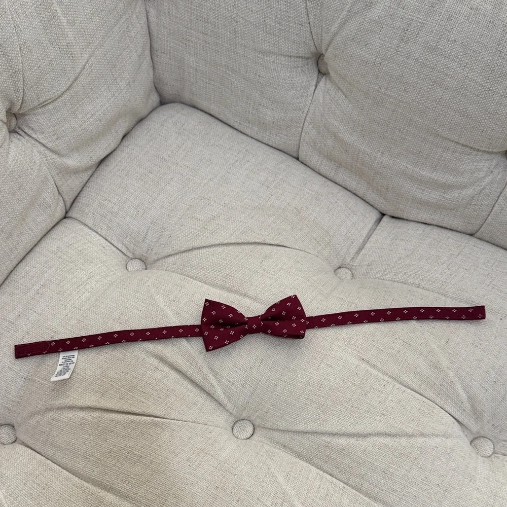 Janie and Jack Burgundy Patterned Bow Tie